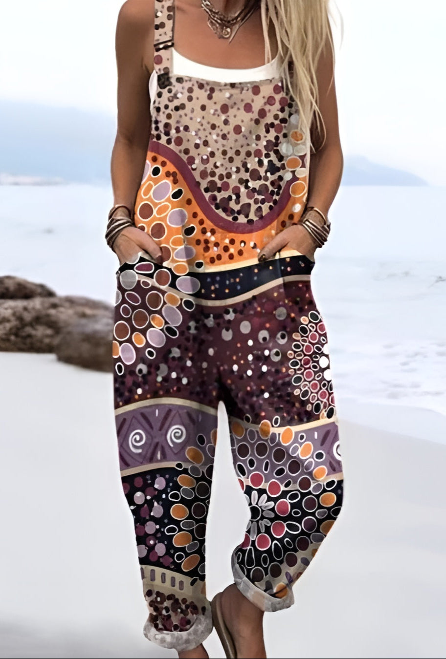 Thilde™ | Boho Konst Hängselbyxor